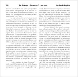 Extrait Revue Un Temps numéro 5 - Méthodologies