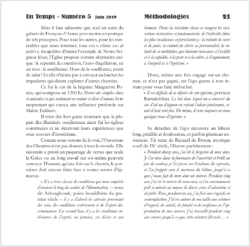 Extrait Revue Un Temps numéro 5 - Méthodologies