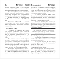 Extrait Revue Un Temps numéro 7 - Le Temps