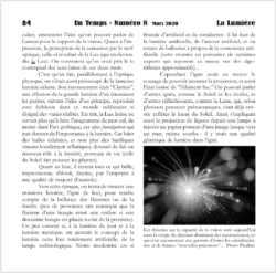 Extrait Revue Un Temps numéro 8 - La Lumière