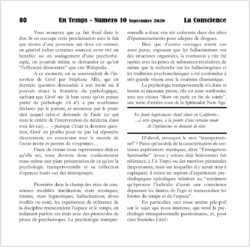 Extrait Revue Un Temps numéro 10 - La Conscience