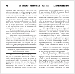 Extrait Revue Un Temps numéro 12 - La Réincarnation