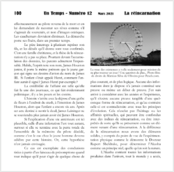 Extrait Revue Un Temps numéro 12 - La Réincarnation