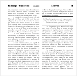 Extrait Revue Un Temps numéro 13 - Le Divin