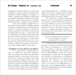 Extrait Revue Un Temps numéro 14 - L'Énergie