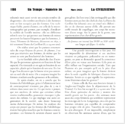 Extrait Revue Un Temps numéro 16 - La Civilisation