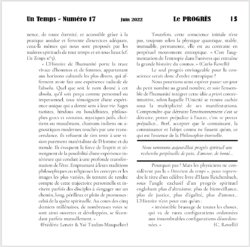 Extrait Revue Un Temps numéro 17 - Le Progrès