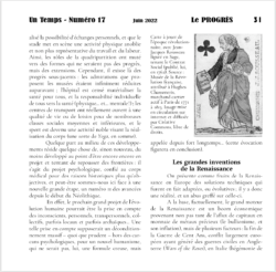 Extrait Revue Un Temps numéro 17 - Le Progrès