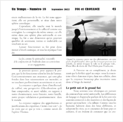 Extrait Revue Un Temps numéro 18 - Foi et Croyance