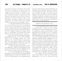 Extrait Revue Un Temps numéro 18 - Foi et Croyance