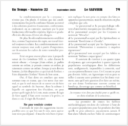 Extrait Revue Un Temps numéro 22 - Le Sauveur